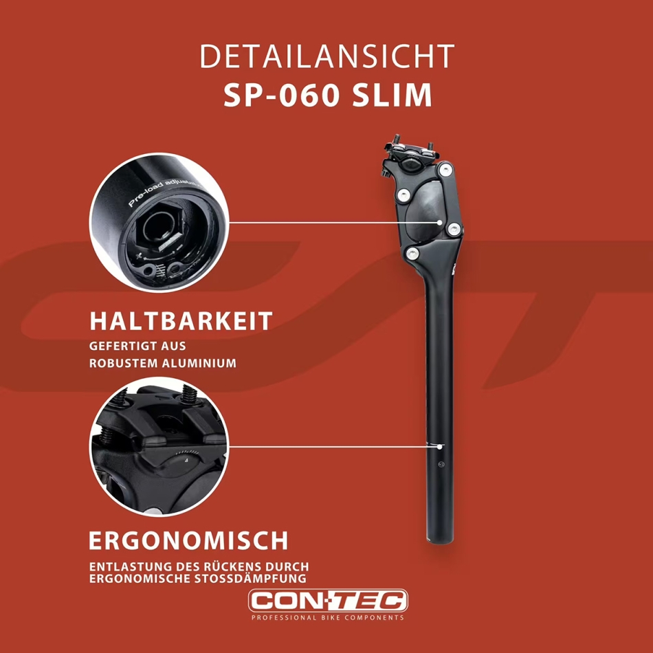 Contec Parallelogramm Sattelstütze SP-060 Slim - 30,9 mm, 400 mm